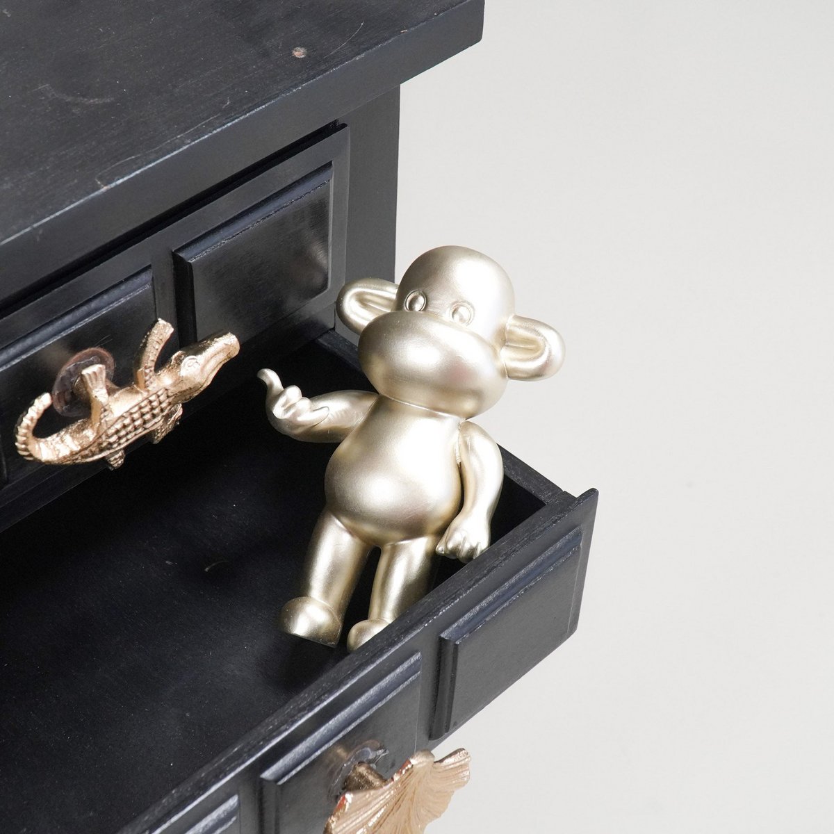 Ornament - hanging loose monkey- gold - 11x7x19cm