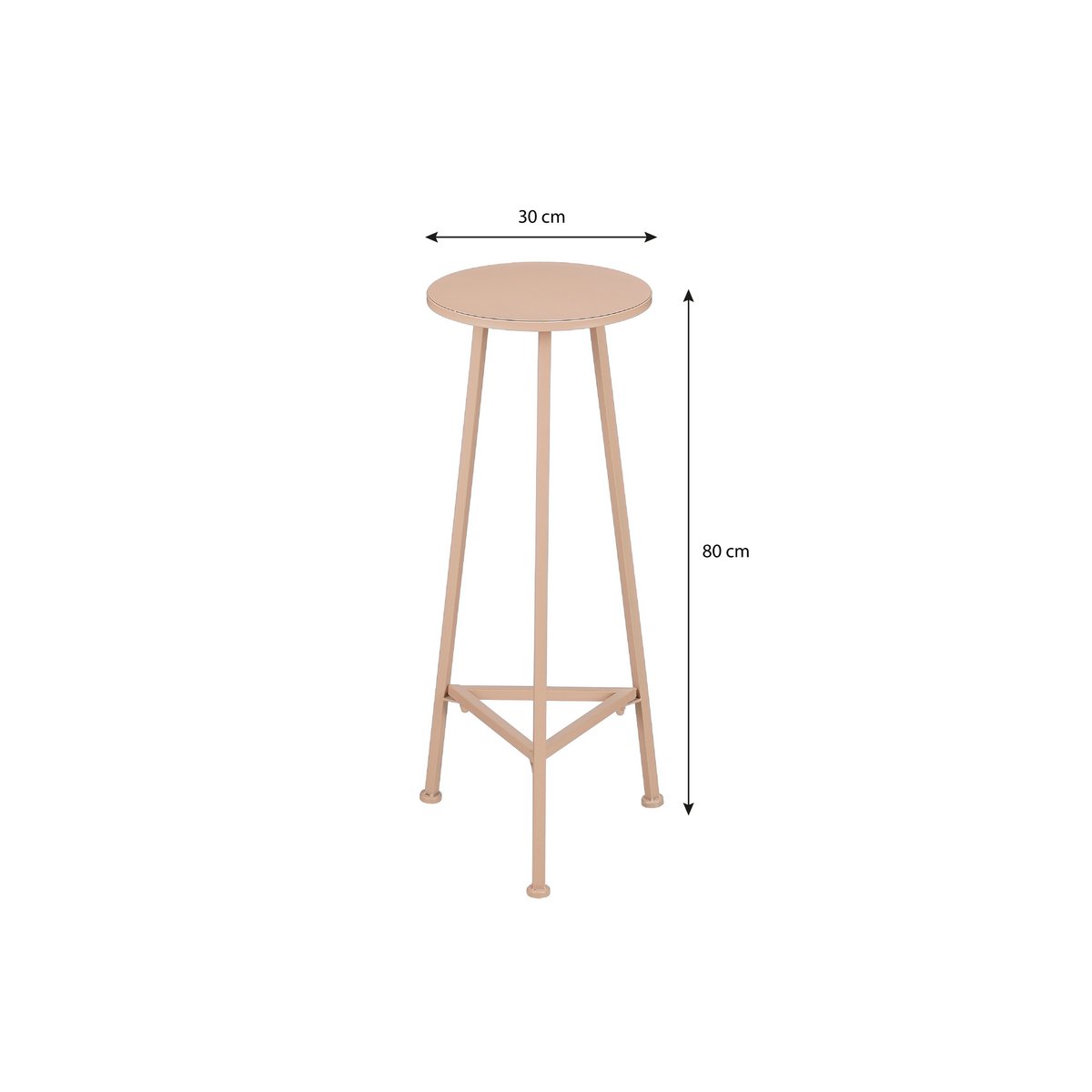 Adine Plant Table - H80 x Ø30 cm - Metal - Light pink