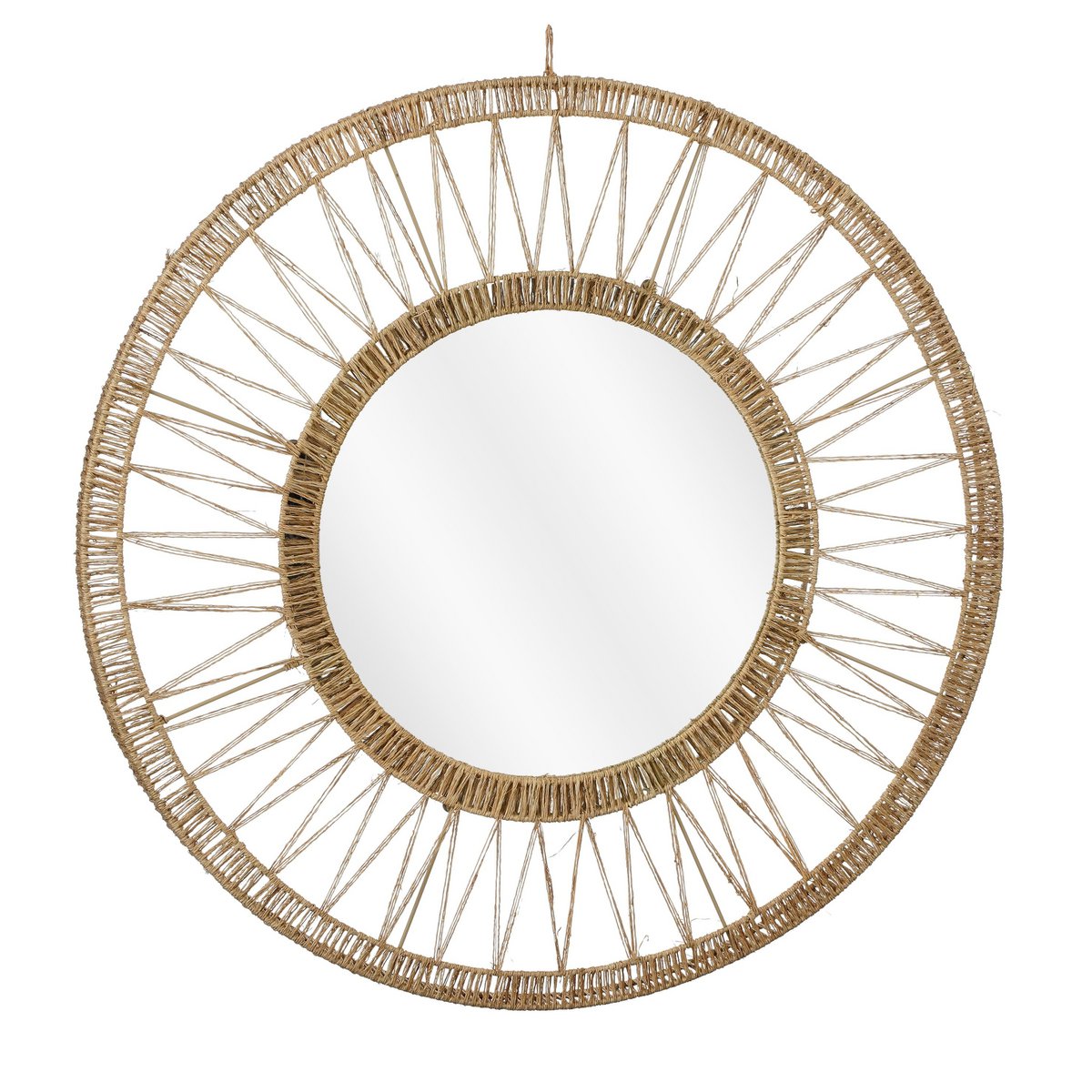 Ludy Wall mirror - H5 x Ø70 cm - Jute - Light brown