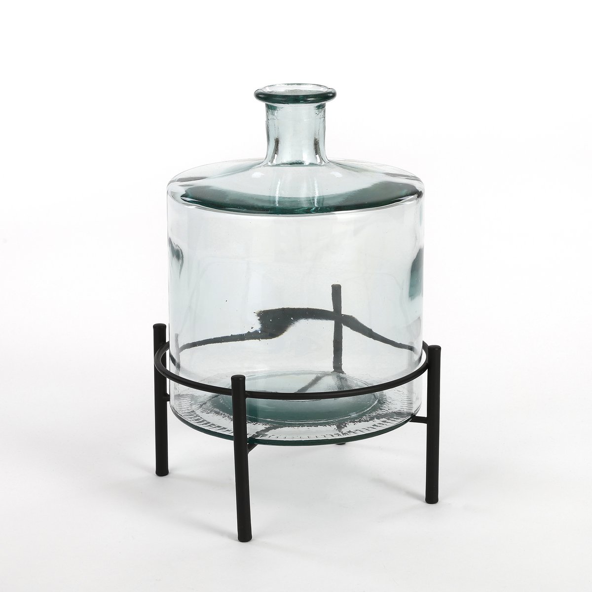 Guan Bottle Vase - H26 x Ø21 cm - Recycled Glass - Transparent