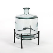 Guan Bottle Vase - H26 x Ø21 cm - Recycled Glass - Transparent