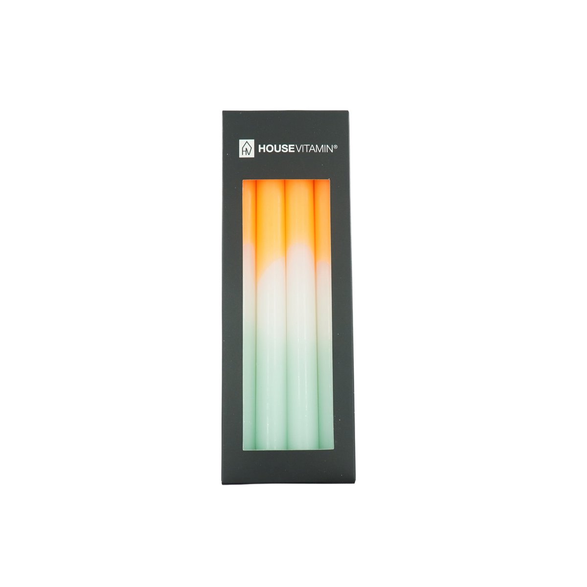 Candles - dip dye - wax orange/white/mint green - Set of 4