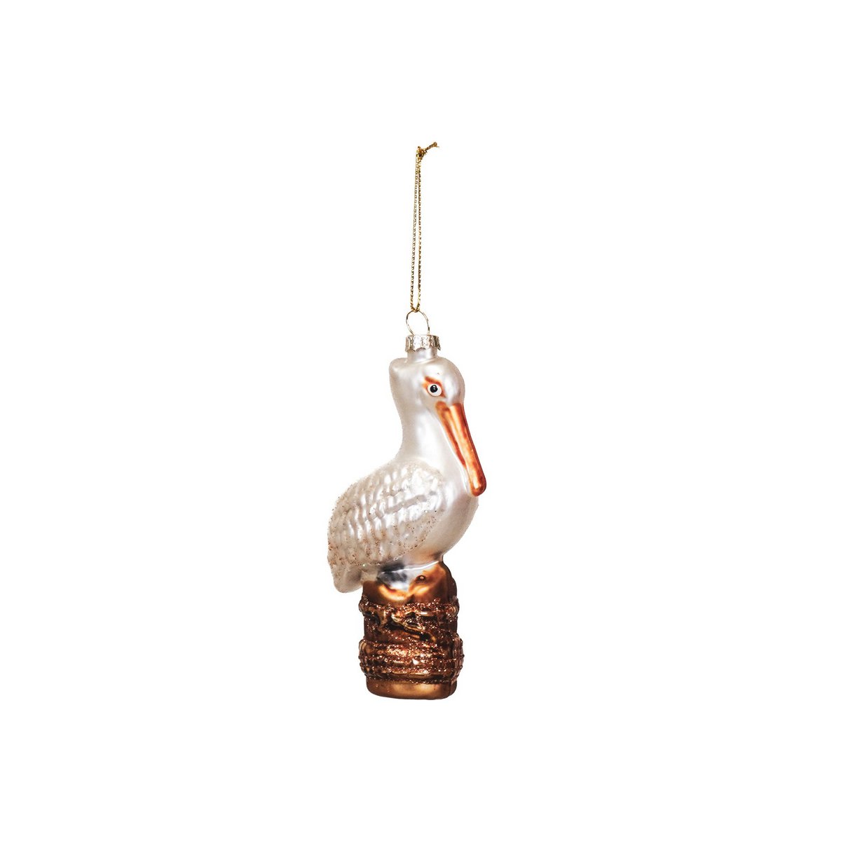 Christmas pendant - Pelican - Glass - White - 6.5x4x12.5cm
