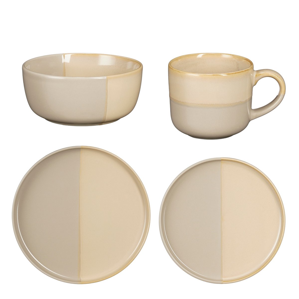 OZZU SET SET 4 PERSONS - STONE GOOD - Gray