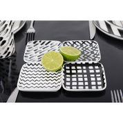 Zwart -witte schaaltjes 9,5 cm - set van 4