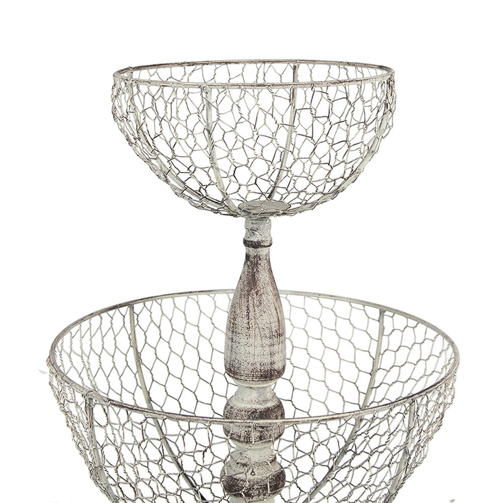 Etagère 2 laags Beige, IJzer Ø 30x44 cm