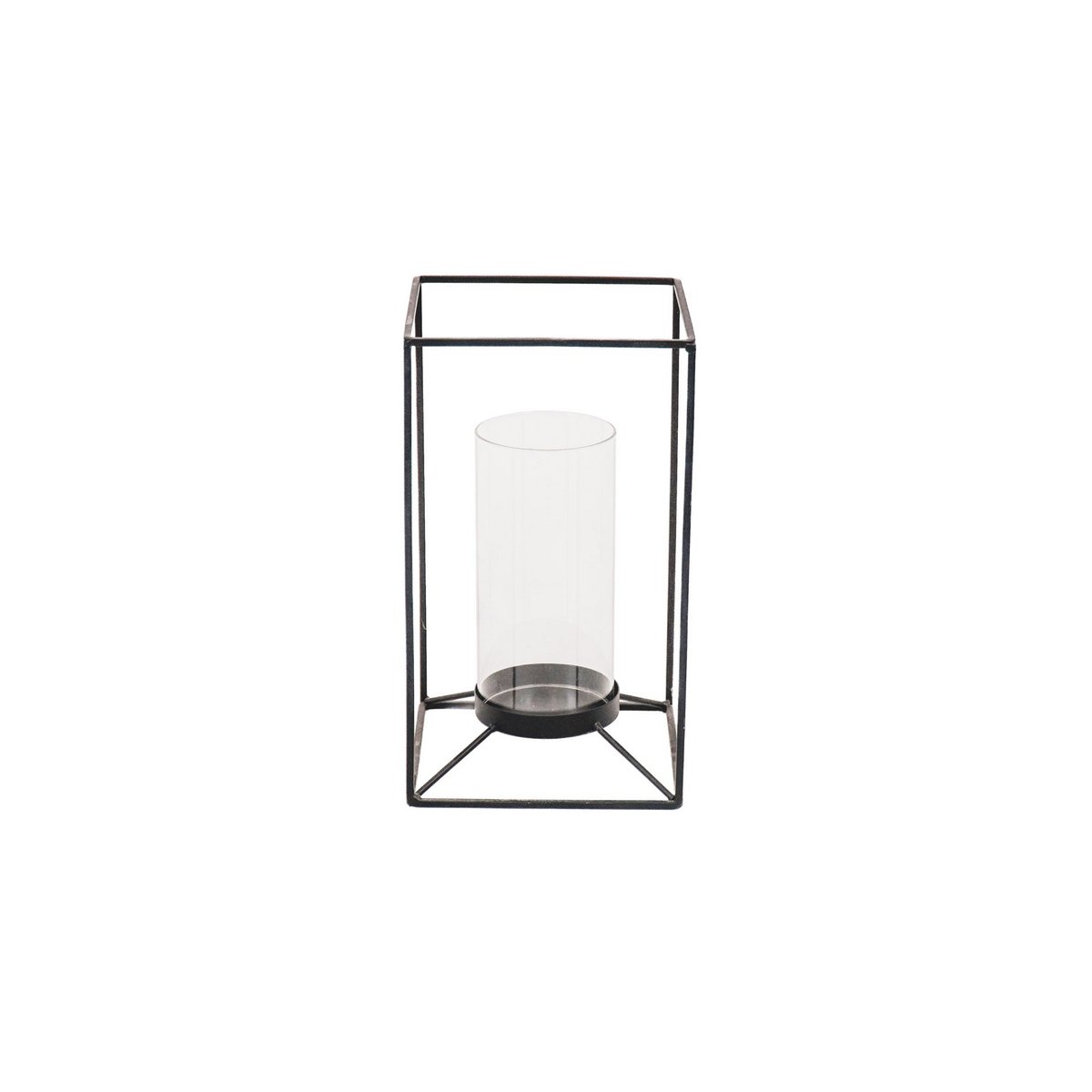 Lantaarn - Metall/Glas - Schwarz - 14,5x14,5x25cm
