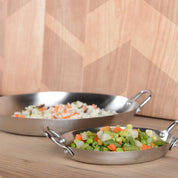 Mini mat ronde steelpan met lange ronde 7x7x2.5 cm