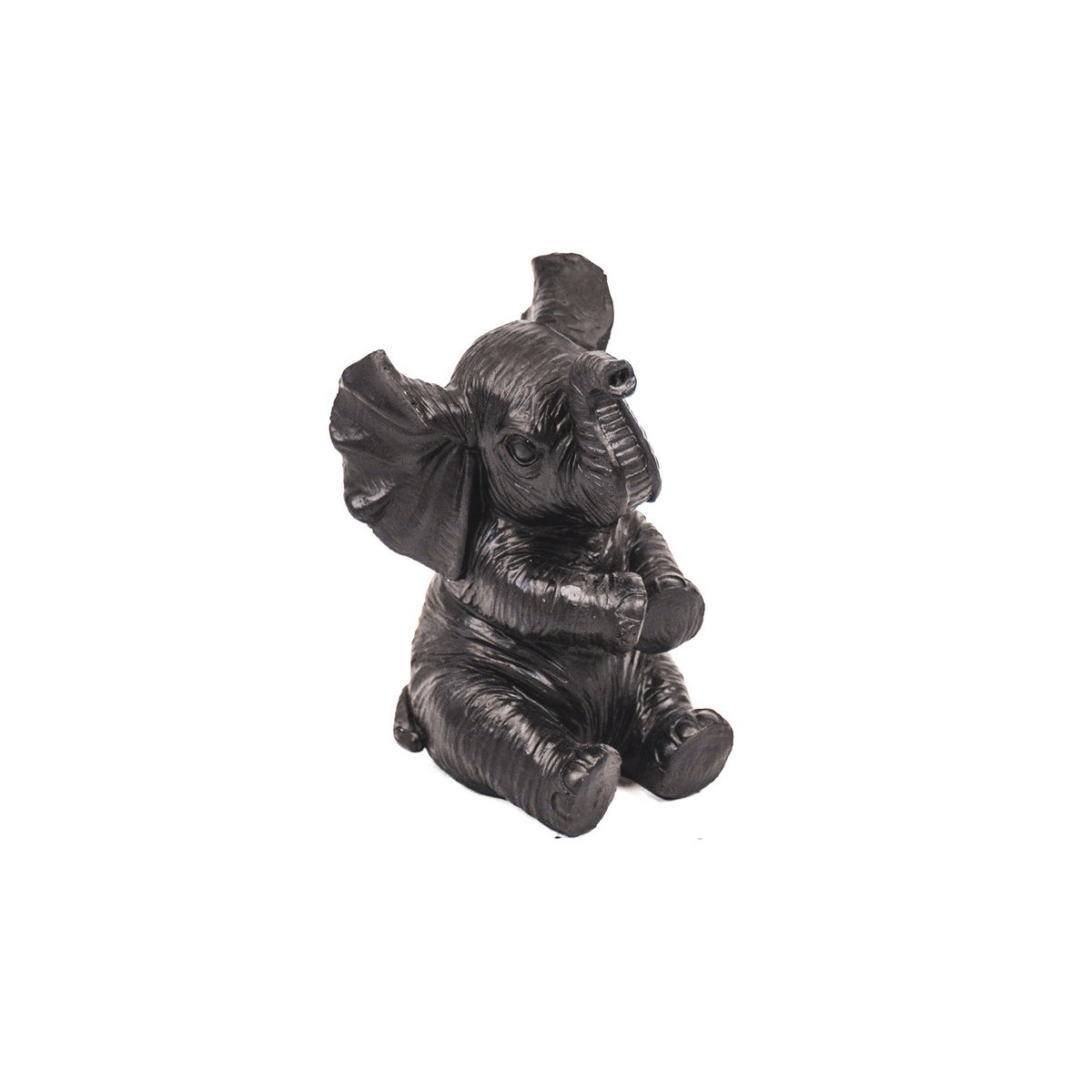 Ornament - Elephant - Polyresin - Black - 7x7x11cm