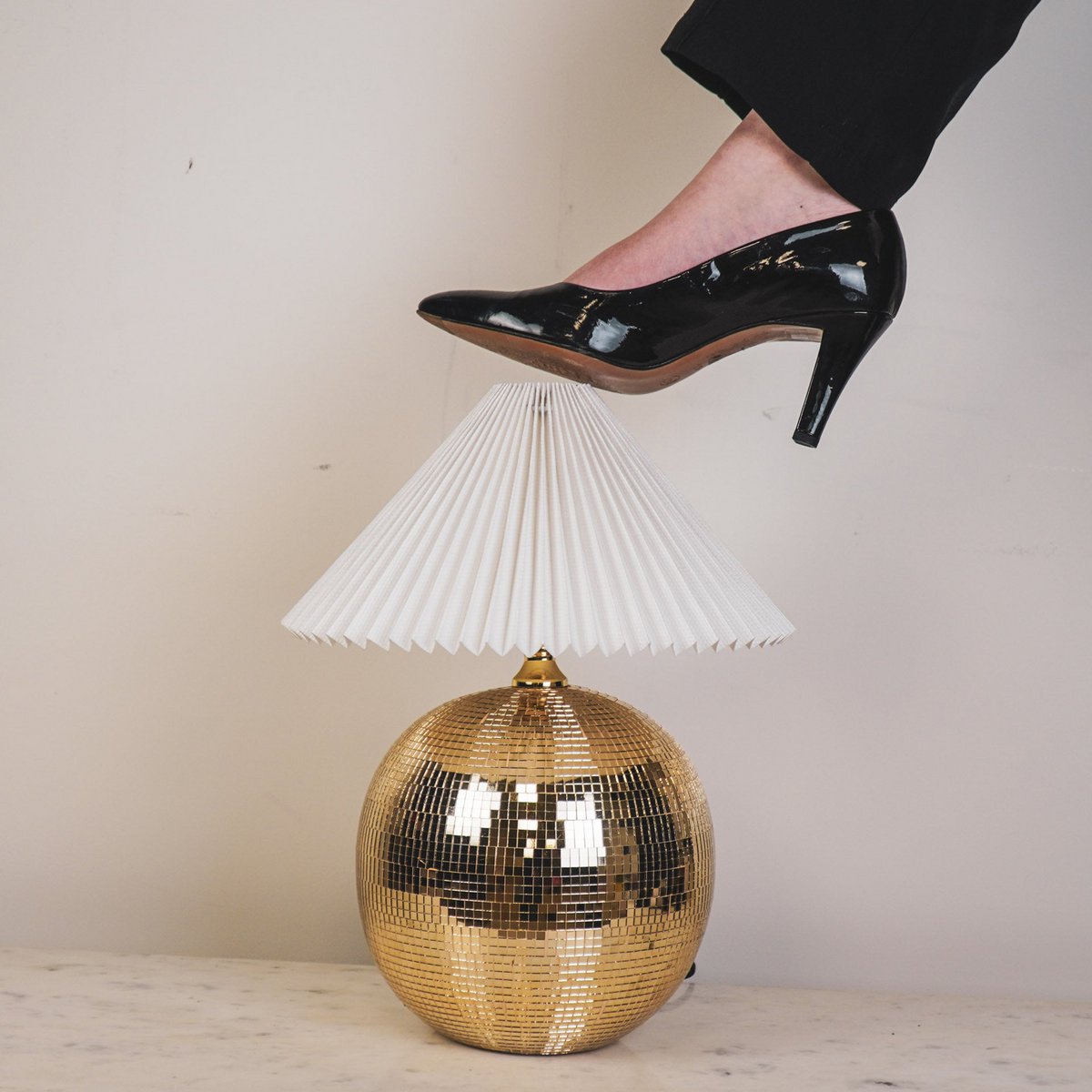 LAMP - BRANCH LAMP DISCO BALL - GLASS -GOLD - 20x20X20CM