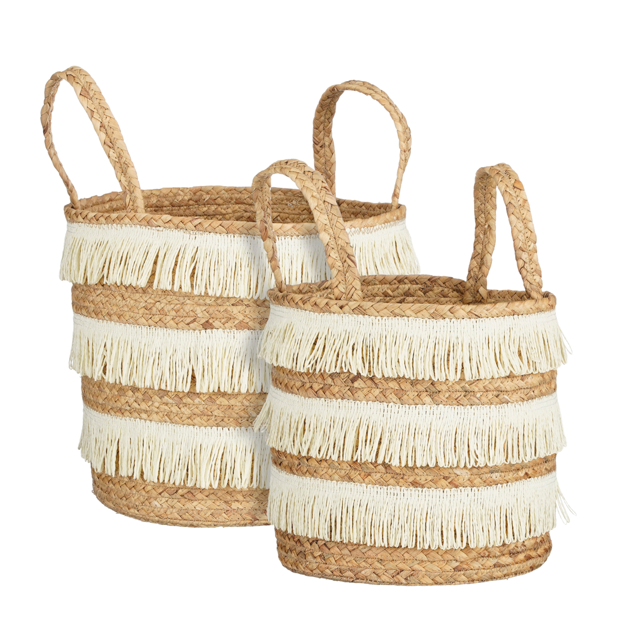 Storage basket - Set of 2 - H30 x Ø32 cm - Waterhyacint - Brown
