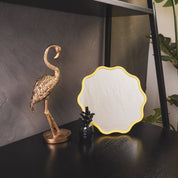 Mirror - Make -up mirror weaving round - metal - neon yellow - 25x1x25cm