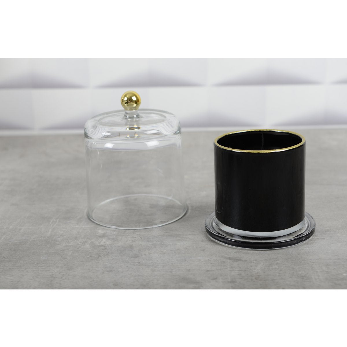 Zwart en gouden bel kaarsen tonka parfum