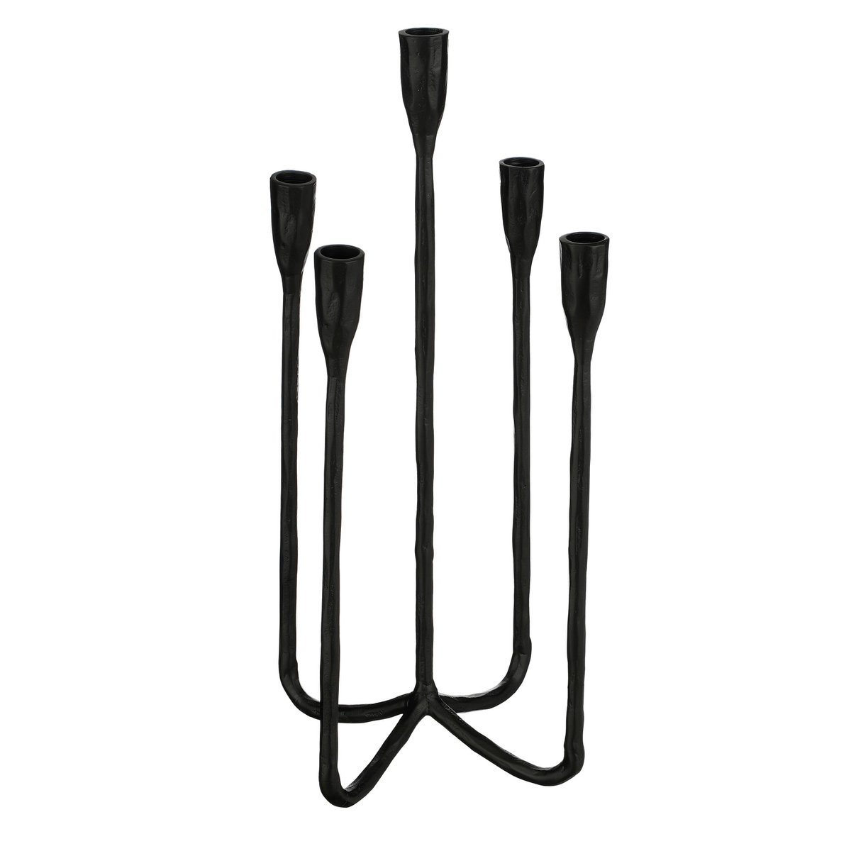 Christy Candlestick - L23 x W23 x H44 cm - Aluminum - Black