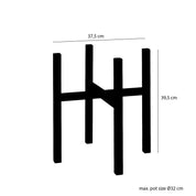 Ascot Plant Stand XL - L38 x W38 x H40cm - Metal - Black