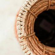 Grote raffia Vaas