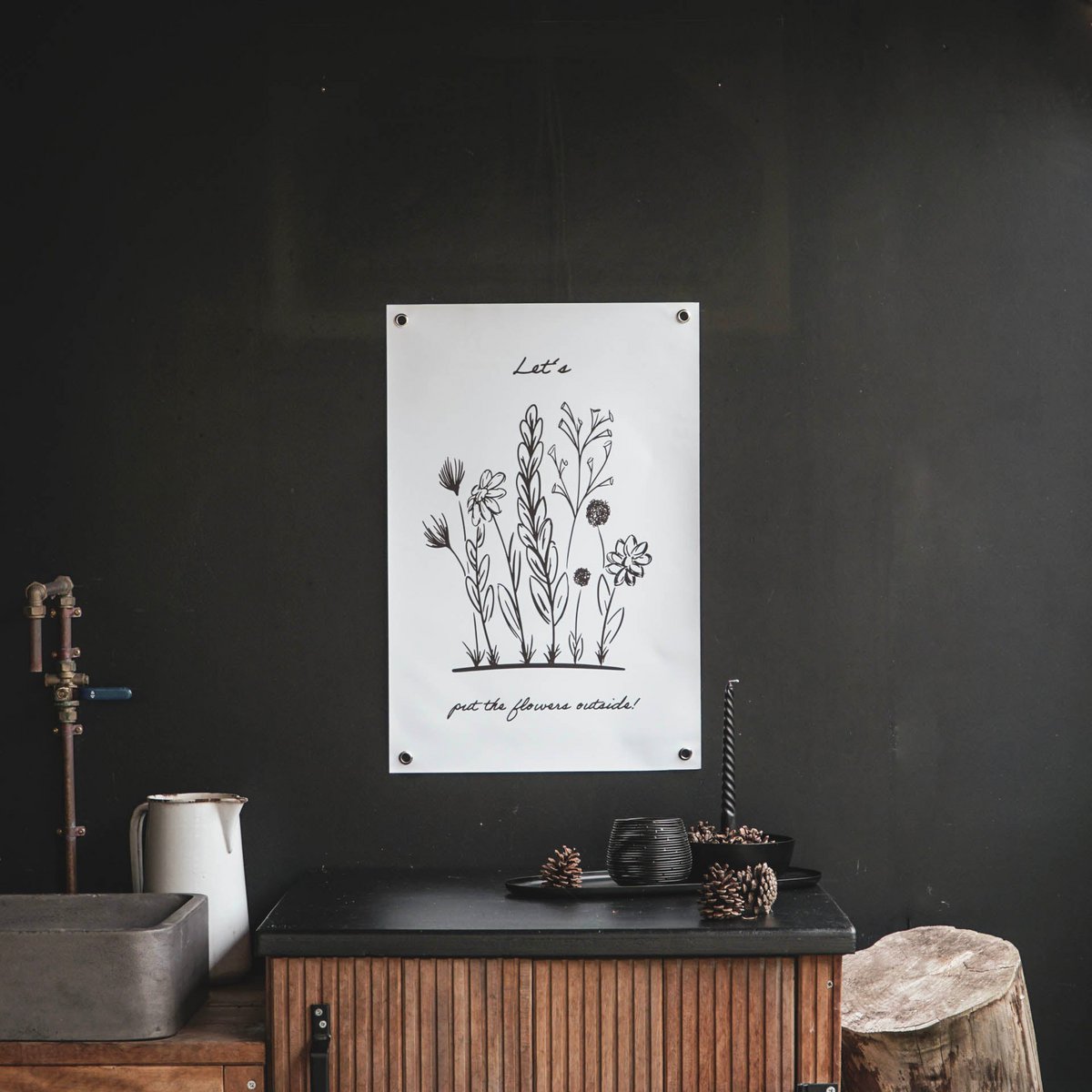 Garden poster - PVC - Flowers outside - 40x60 cm