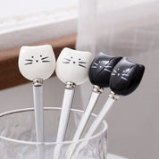 Witte en zwarte kattenlepels - set van 6