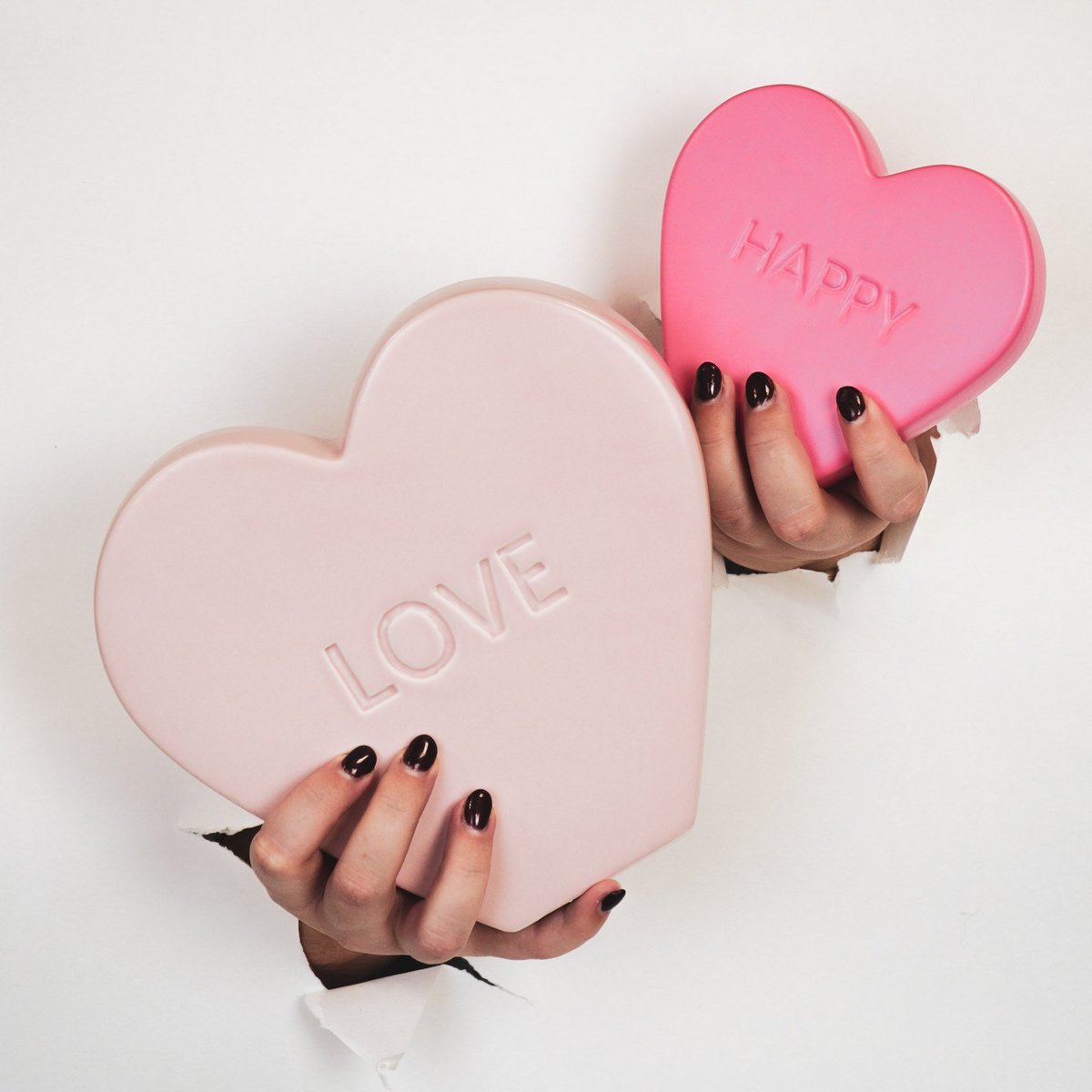 Ornament- Snoep Hart 'HAPPY'- Neon Roze- 13x4x11,5cm