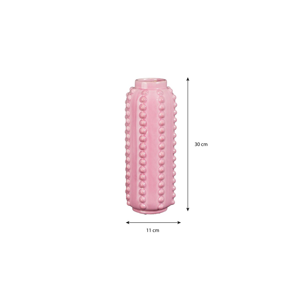 Boaz Vase - H30 x Ø11 cm - Ceramic - Pink