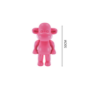 Ornament - monkey  - pink - 33x21x50cm