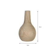 Pia Vase - H28 x Ø16 cm - Paulownia Wood - Light brown
