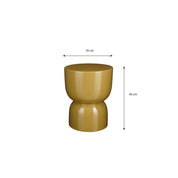 Stage Side Table - H45 x Ø35 cm - Cement - Yellow