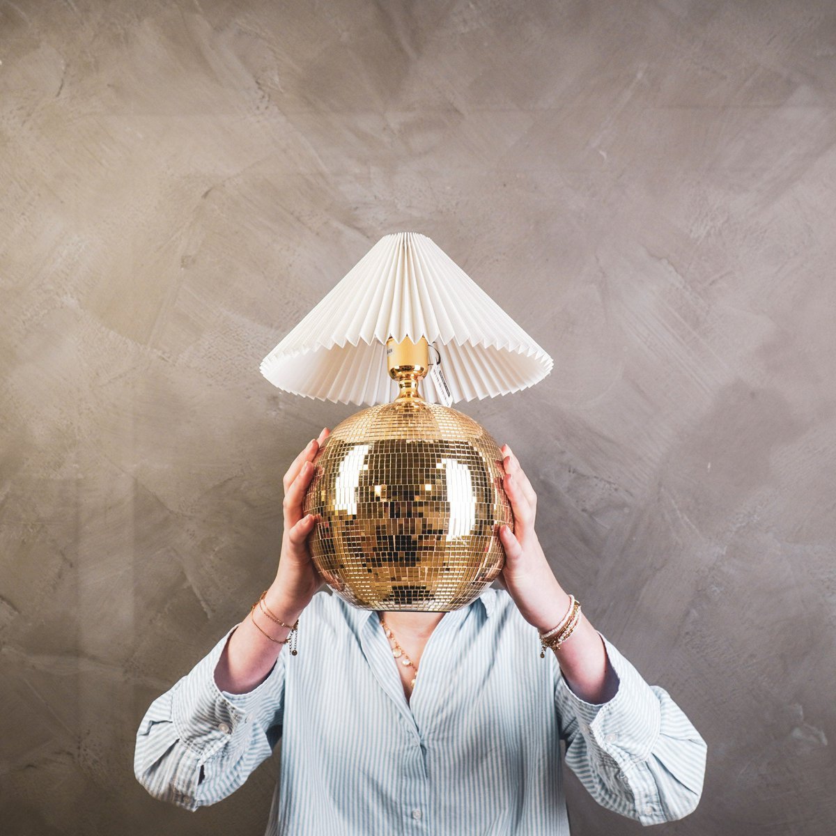 LAMP - BRANCH LAMP DISCO BALL - GLASS -GOLD - 20x20X20CM