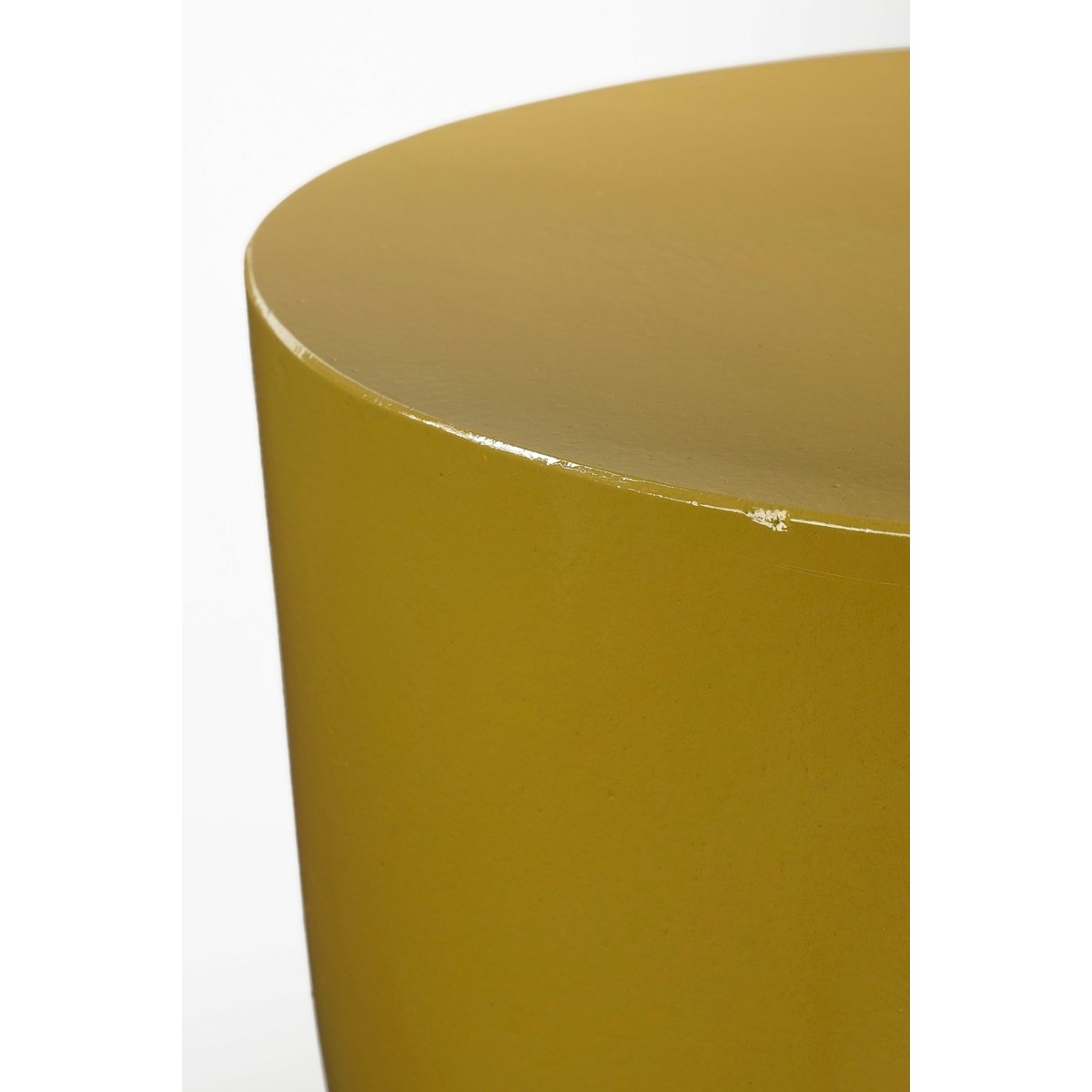 Stage Side Table - H45 x Ø35 cm - Cement - Yellow
