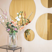 Mirror - Round - Gold-colored Glass - 40x1x40cm