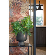 James flowerpot on standard - H22 x Ø19 cm - Metal - Gray