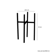 Ascot Plant Stand - L21 x W21 x H35 cm - Metal - Black