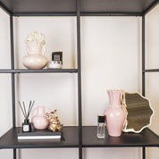 Vase - pearl neck - stoneware light pink - 11x10x12cm