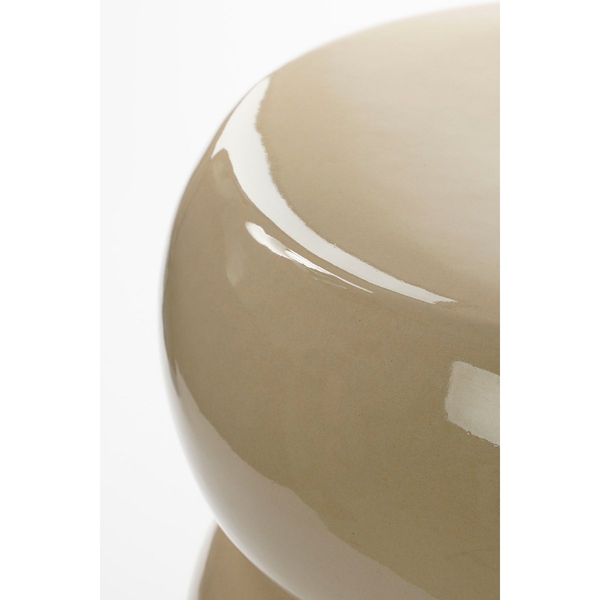 Vendi Side table - H44 x Ø32 cm - Ceramic - Cream