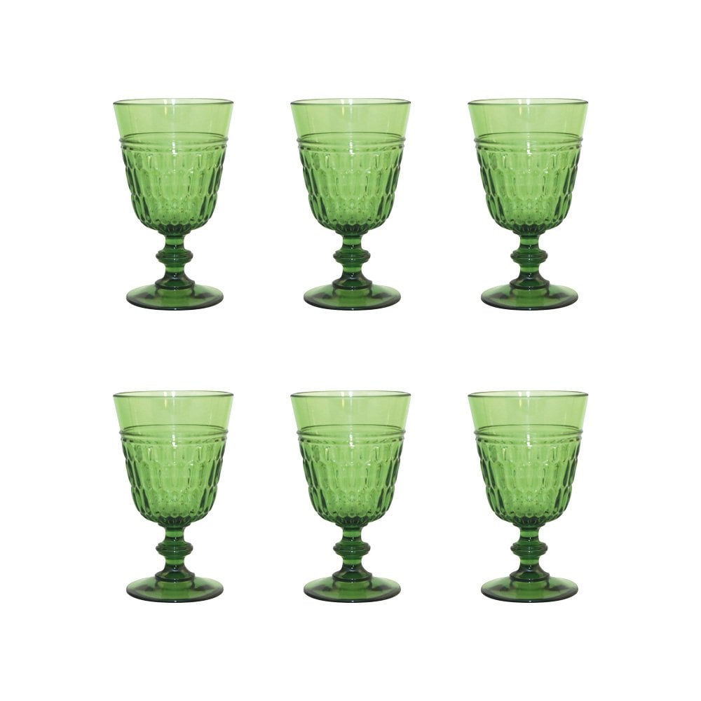 Acrylgroene wijnglazen - set van 6