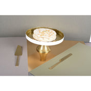 White and gold-plated cake stand 30x30x12.5cm