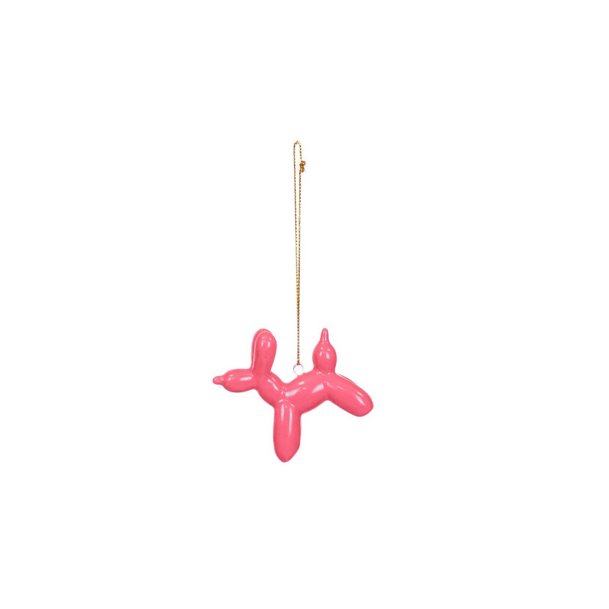 Ornament - Ballonhund-Anhänger - Keramik - Rosa - 6,5x3x6cm