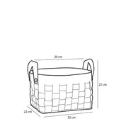 Storage basket - Set of 3 - L40 x W30 x H30 cm - Cork/Felt - Black