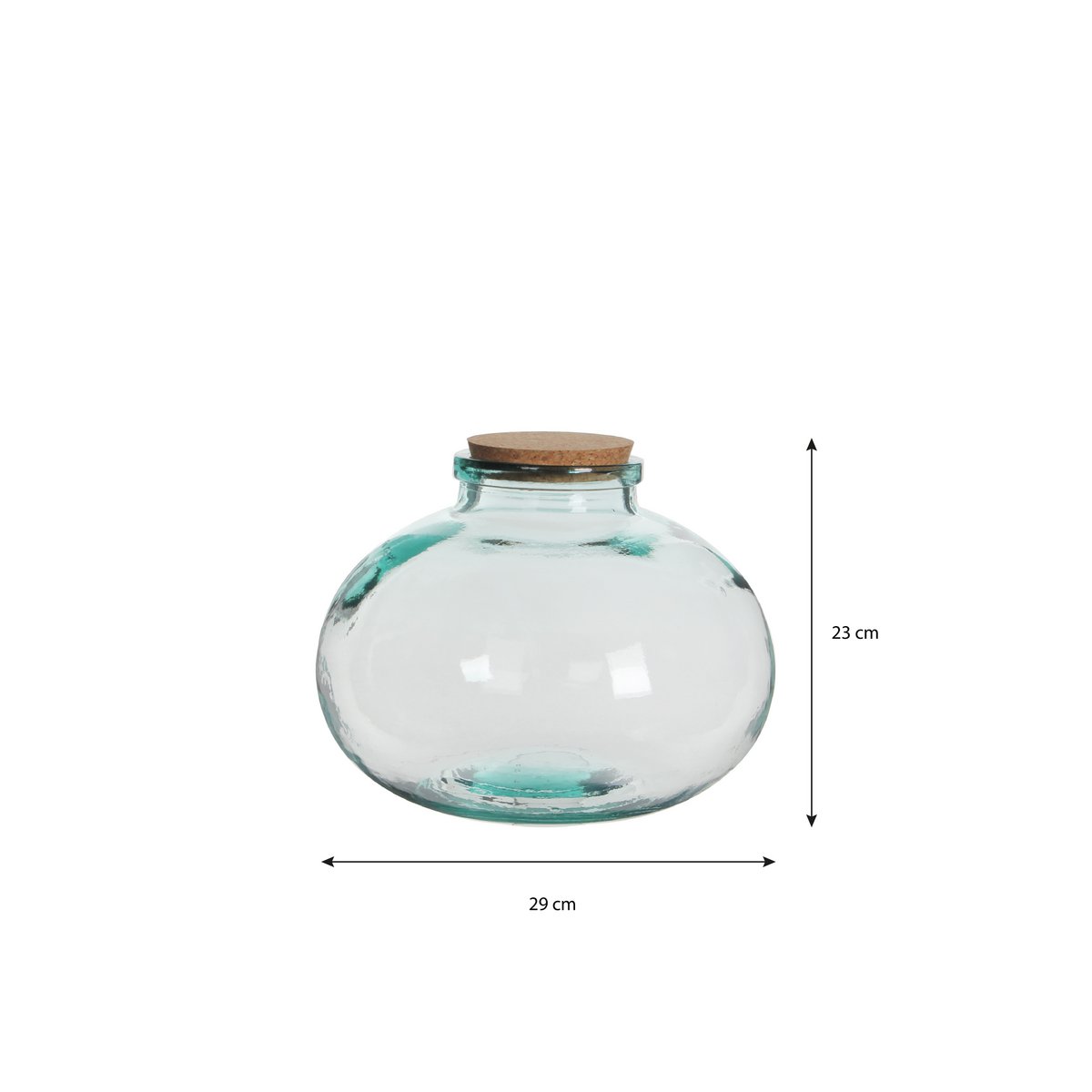 Olly Vase - H23 x Ø29 cm - Recycled Glass - Transparent