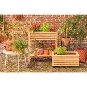 Rechteckiger Pflanzkübel Glenwood für den Außenbereich - L70 x B30 x H75 cm - Akazienholz - Braun