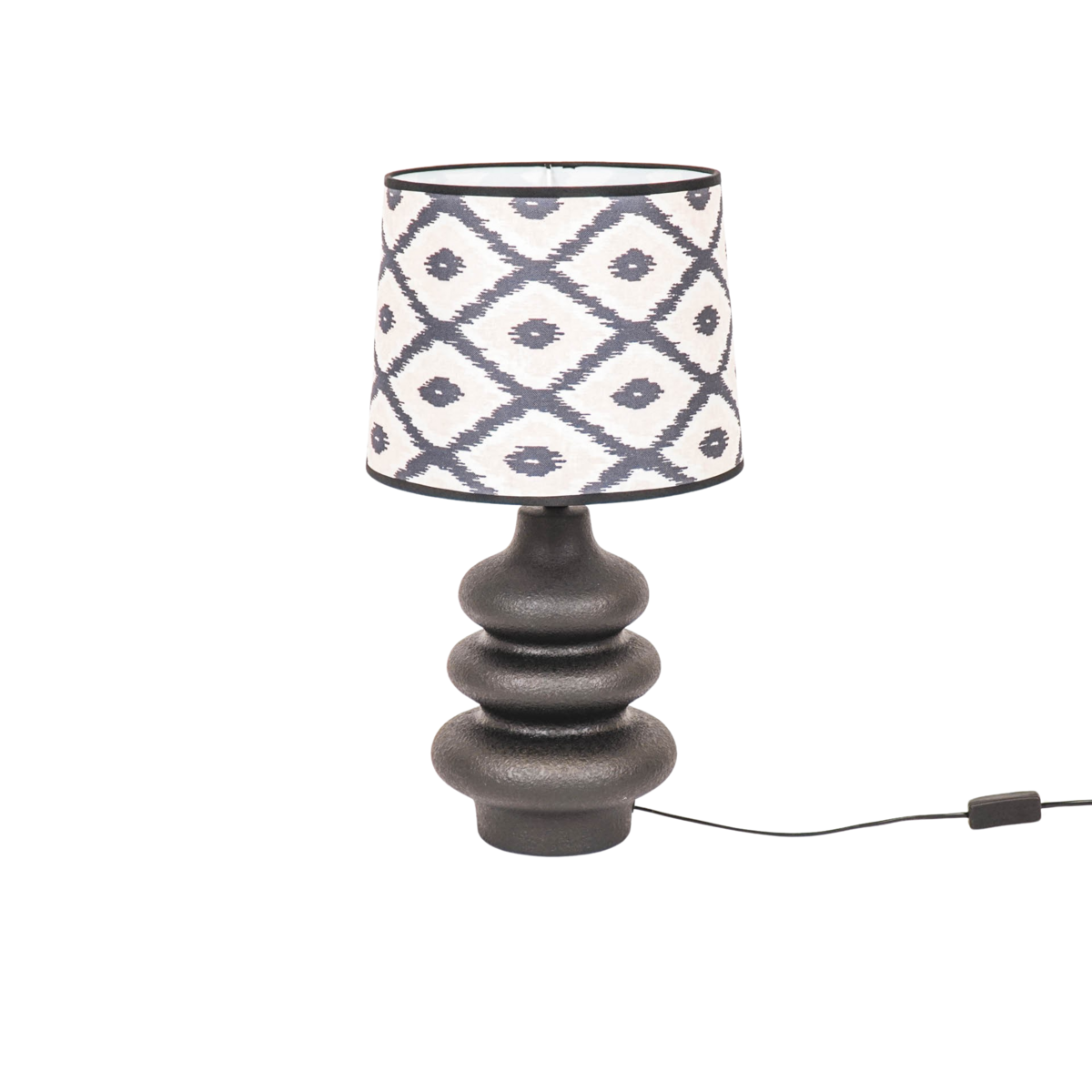 Lampshade - Kelim print - Black/white