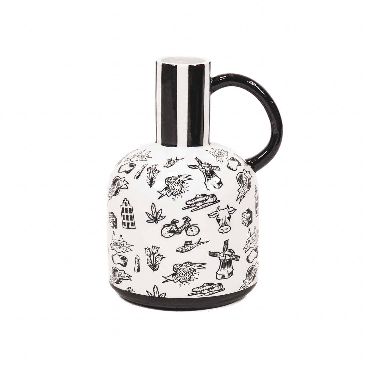 Vase - Jug - Ceramic - Dutch Black - 16x14x21.5cm
