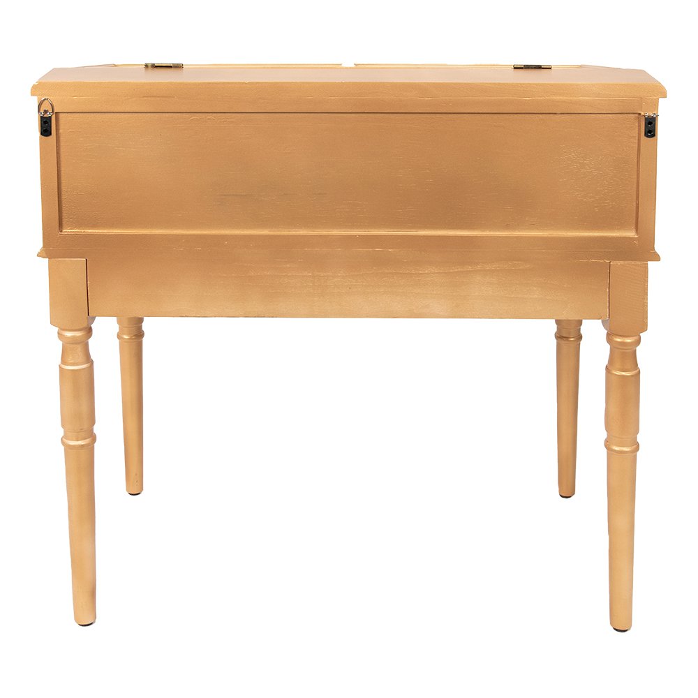 Vitrinekast Goudkleurig, Hout en Glas 80x46x85 cm