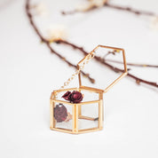 Opbergdoos - Hexagon - Metaal/Glas - Goud - 6x5,5x3,5cm