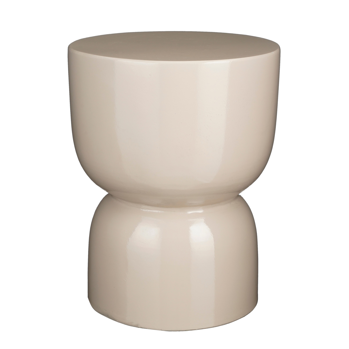 Stage Side Table - H45 x Ø35 cm - Cement - Beige