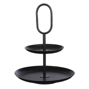 Rama Etagère 2-Tier - H36 x Ø28 cm - Metal - Black