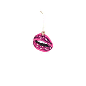 Ornament - Christmas pendant - Lip - Glass - Pink - 8.5x3.5x8.5cm