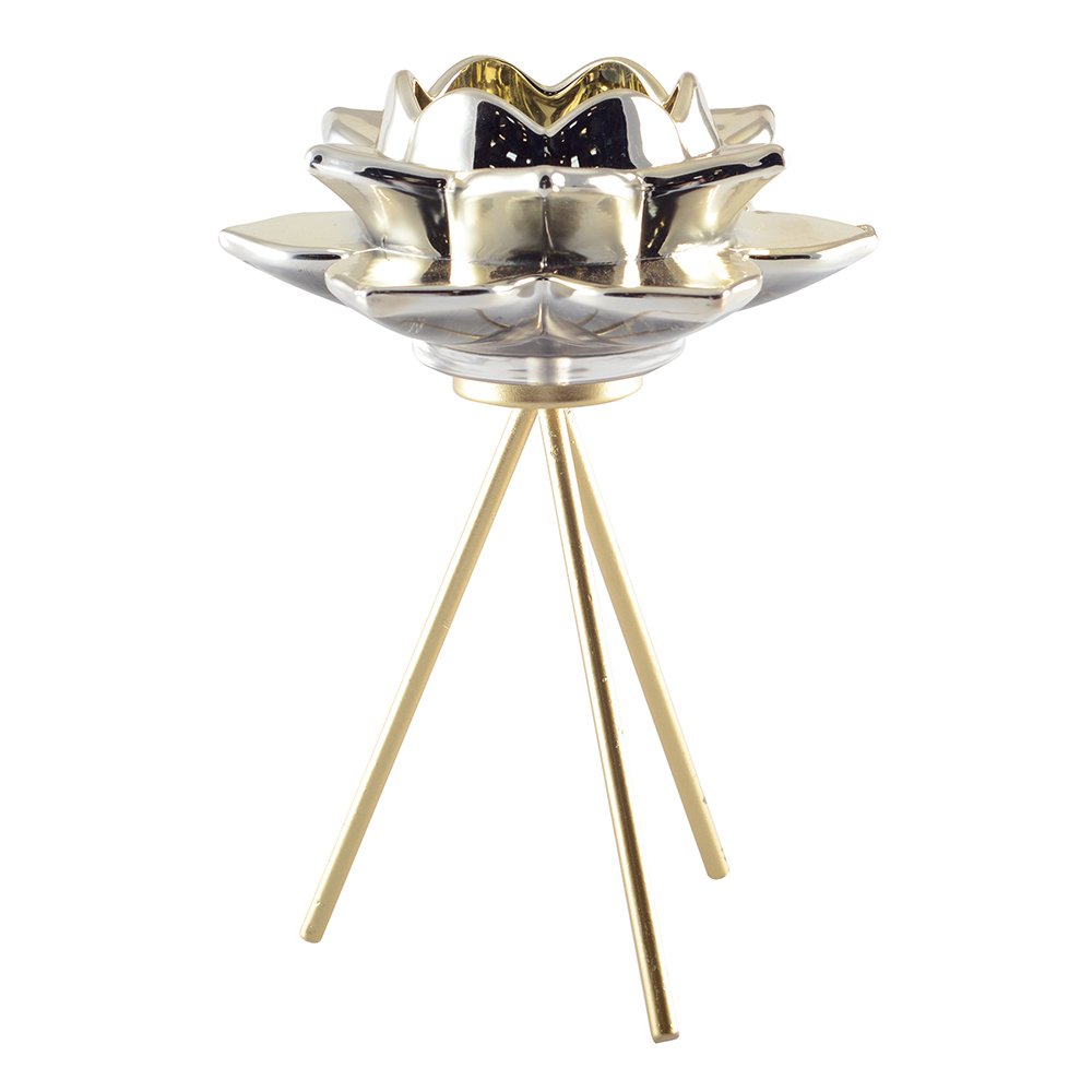 Gouden kandelaar - 15x15x20.5 cm