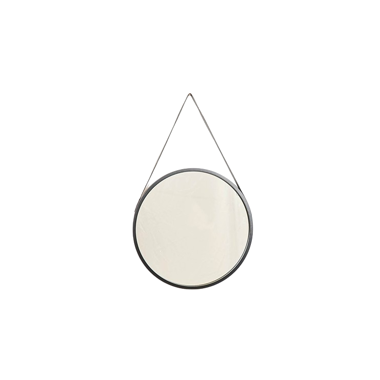 Mirror - Round - Metal - Black - 50x2.5x50cm
