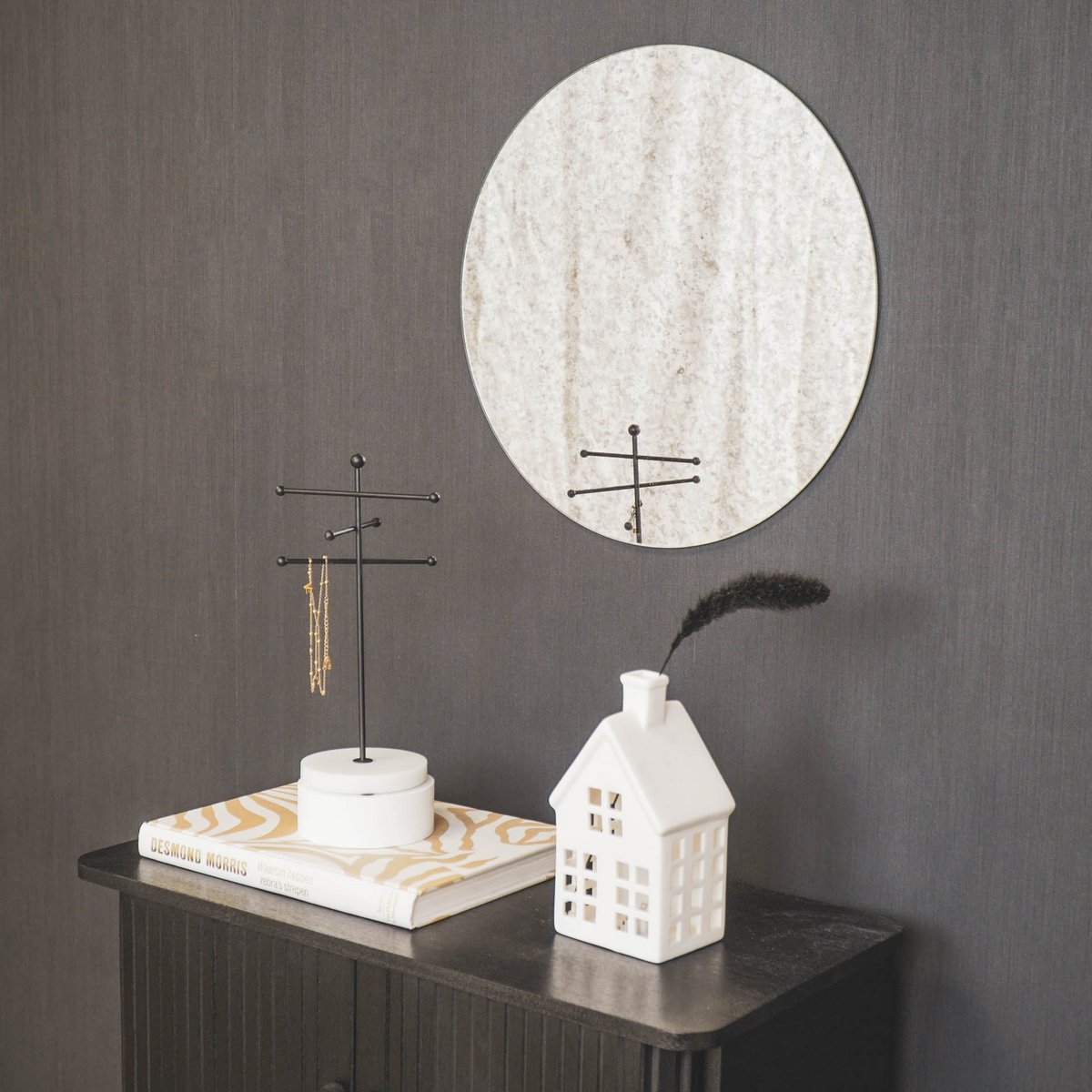 Mirror - Round - Smoked glass - 40x1x40cm